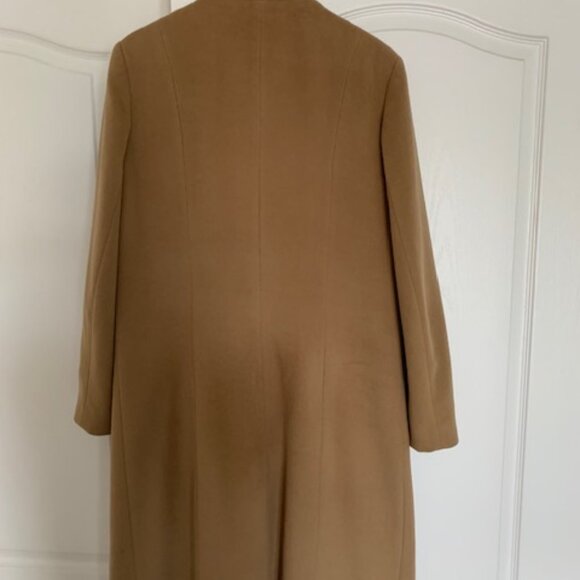 Angora and wool coat, convertible collar, size 12/14 - Picture 2 of 5